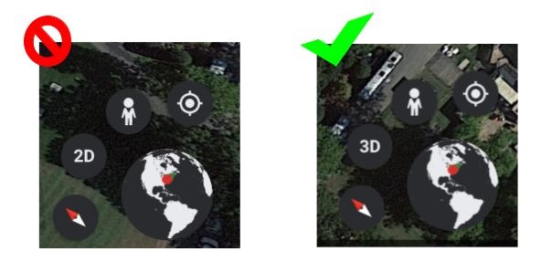 Picture showing how to turn off 3D mode in Google Earth