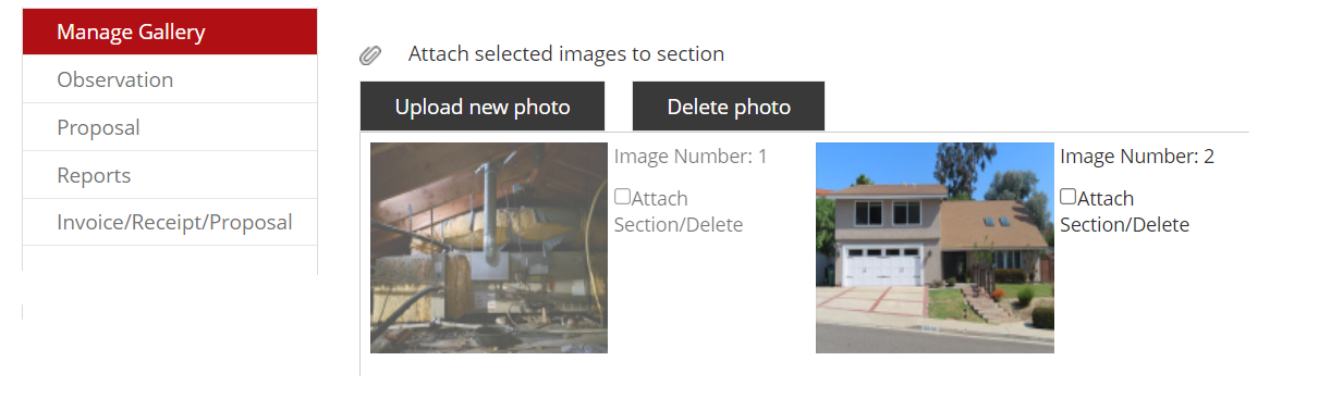 manage gallery section